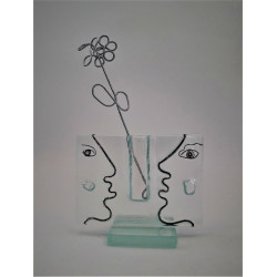 Sculpture soliflore face à face