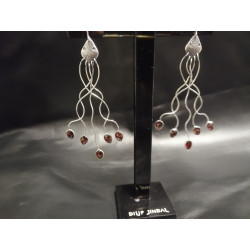 Boucles d'oreilles serpent pierres Grénat