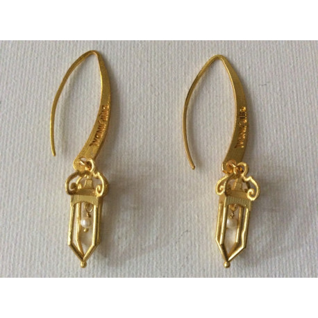 Boucles d'Oreilles STANISLAS dorée à l'or fin 24k perles