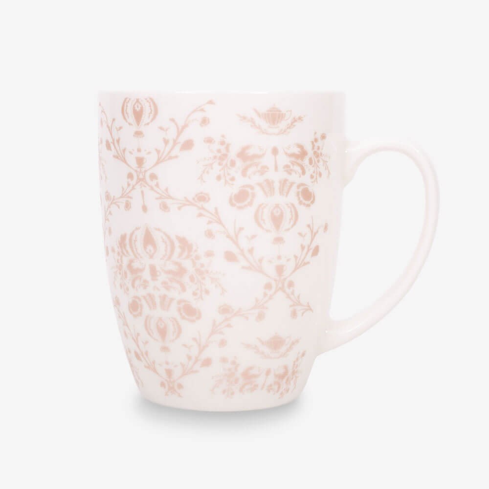 à thé en porcelaine Tasse à café Mug 375 ml Fleurs roses en céramique Petit Déjeuner Cadeau Duo 