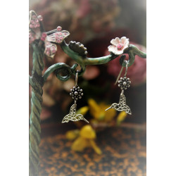 Boucles d'oreilles argent 925 "Colibri"