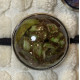 Chouchou diam2,5cm - boule éclat de coquillage vert pailleté