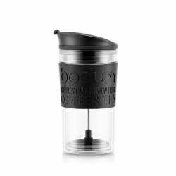 Mug de Voyage Noir à Piston Isotherme en Plastique – Bodum – 35cl