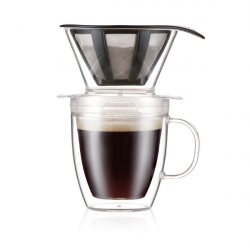 Set Filtre à Café et Mug Double Paroi Isotherme en Plastique – Bodum – 35cl
