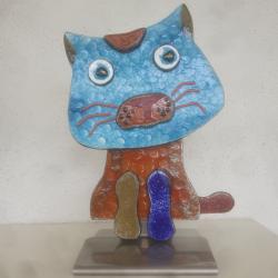 sculpture "Chat bleu"