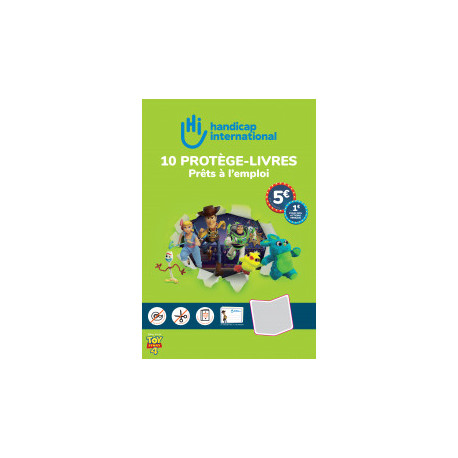 Kit  de 10 protège-livres HANDICAP INTERNATIONAL - 5.00euros dont 1.00euro pour l'association