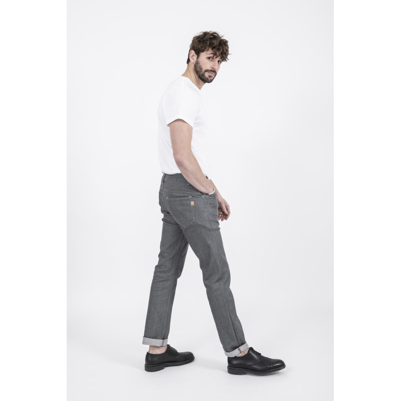 Jeans homme gris coupe droite top